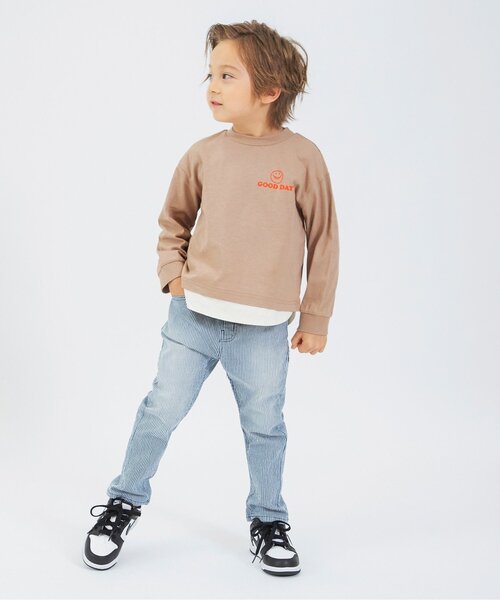 BREEZE(ブリーズ)の「ゆったりバックプリント長袖Tシャツ(Tシャツ/カットソー・キッズ・ブラック/ベージュ/エメラルド・130/100/120/110/80/140/90)」の4枚目の写真