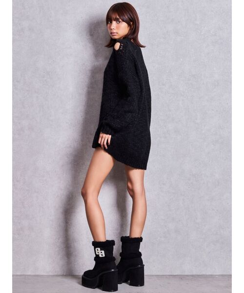 GYDA(ジェイダ)の「GGフェイクムートンPLATFORMショートブーツ(ブーツ・レディース・キャメル/ブラック・LARGE/MEDIUM/SMALL)」の12枚目の写真