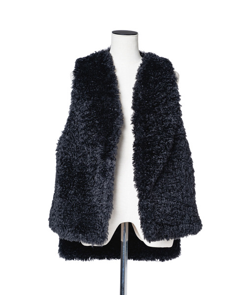 muller of yoshiokubo(ミュラーオブヨシオクボ)の「muller of yoshiokubo ミュラーオブヨシオクボ / SKIN VEST ファー×ヴィーガンレザーリバーシブルベスト / MLF26703(ベスト・レディース・ブラウン/ブラック・FREE)」の15枚目の写真