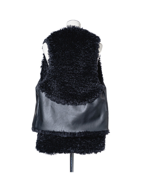 muller of yoshiokubo(ミュラーオブヨシオクボ)の「muller of yoshiokubo ミュラーオブヨシオクボ / SKIN VEST ファー×ヴィーガンレザーリバーシブルベスト / MLF26703(ベスト・レディース・ブラウン/ブラック・FREE)」の17枚目の写真