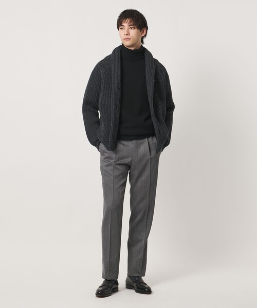 UNITED ARROWS(ユナイテッドアローズ)の「カバートクロス ツイル サイドアジャスター 1プリーツ テーパード スラックス(スラックス・メンズ・モカ/グレー系・44/46/50/48)」の7枚目の写真