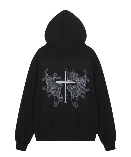 LUVISTRUE（ラヴイズトゥルー）の「RL CROSS COLORSTONE HOOD ZIP UP(BLACK)（パーカー・レディース・その他・FREE）」の3枚目の写真
