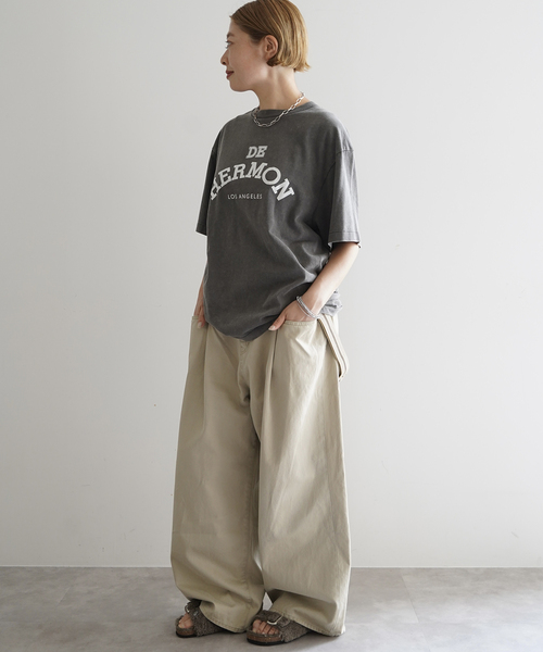 JOURNAL STANDARD LUXE(ジャーナルスタンダード ラックス)の「Faded Print T(Tシャツ/カットソー・レディース・チャコールグレー/ベージュ・FREE)」の4枚目の写真
