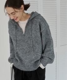 モヘアタッチ フード付き スキッパーニット / 長袖 / 秋服 / 冬服