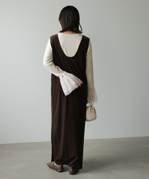 Bab(バブ)の「【一枚でも◎インナー使いにもおすすめ◎】カフスフレアチュールリブトップス(Tシャツ/カットソー・レディース・ブラック/杢グレー/アイボリー・FREE)」の18枚目の写真