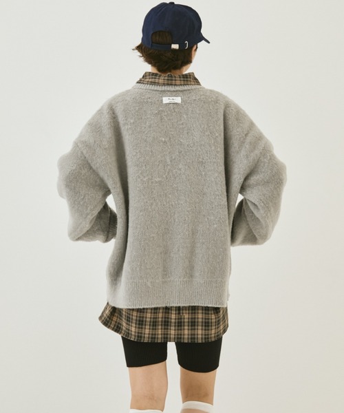MIRROR STOKE（ミラーストーク）の「【ZOZO限定】MS LOGO KNIT/ミラーストークロゴニット（ニット/セーター・レディース・ブラック/オフホワイト/グレー・MEDIUM）」の5枚目の写真