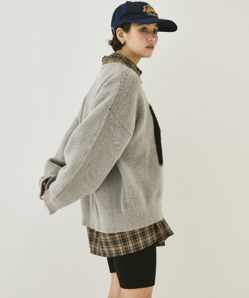 MIRROR STOKE（ミラーストーク）の「【ZOZO限定】MS LOGO KNIT/ミラーストークロゴニット（ニット/セーター・レディース・ブラック/オフホワイト/グレー・MEDIUM）」の8枚目の写真
