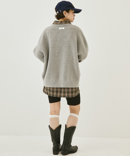 MIRROR STOKE（ミラーストーク）の「【ZOZO限定】MS LOGO KNIT/ミラーストークロゴニット（ニット/セーター・レディース・ブラック/オフホワイト/グレー・MEDIUM）」の18枚目の写真