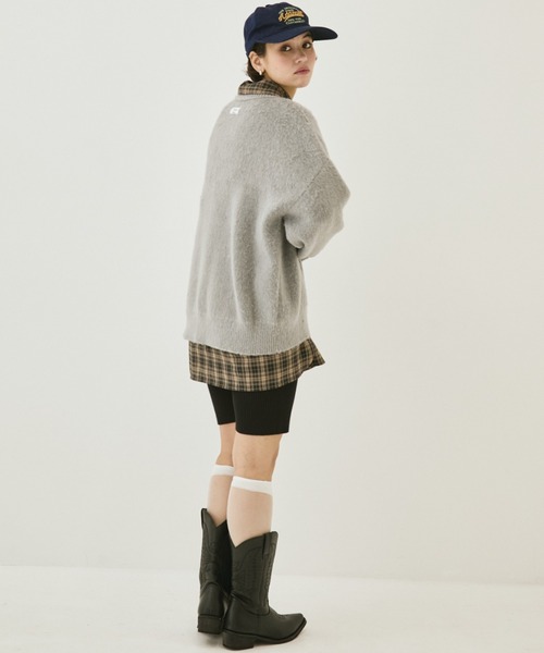 MIRROR STOKE（ミラーストーク）の「【ZOZO限定】MS LOGO KNIT/ミラーストークロゴニット（ニット/セーター・レディース・ブラック/オフホワイト/グレー・MEDIUM）」の19枚目の写真