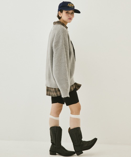MIRROR STOKE（ミラーストーク）の「【ZOZO限定】MS LOGO KNIT/ミラーストークロゴニット（ニット/セーター・レディース・ブラック/オフホワイト/グレー・MEDIUM）」の20枚目の写真
