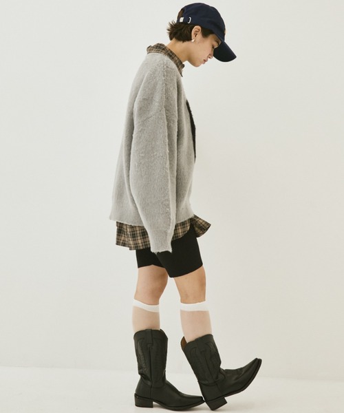 MIRROR STOKE（ミラーストーク）の「【ZOZO限定】MS LOGO KNIT/ミラーストークロゴニット（ニット/セーター・レディース・ブラック/オフホワイト/グレー・MEDIUM）」の21枚目の写真