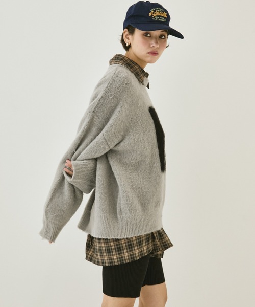 MIRROR STOKE（ミラーストーク）の「【ZOZO限定】MS LOGO KNIT/ミラーストークロゴニット（ニット/セーター・レディース・ブラック/オフホワイト/グレー・MEDIUM）」の9枚目の写真