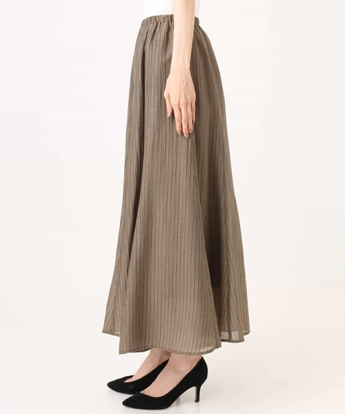 MK MICHEL KLEIN（エムケーミッシェルクラン）の「[洗える]シアーストライプスカート（スカート・レディース・ブラウン/ベージュ・38）」の19枚目の写真