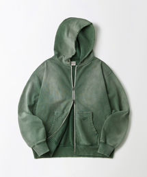 OUTSTANDING（アウトスタンディング）の「VINTAGE WASHING HOOD ZIP SWEAT_VINTAGE GREEN（パーカー）」