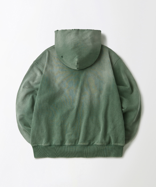 OUTSTANDING(アウトスタンディング)の「VINTAGE WASHING HOOD ZIP SWEAT_VINTAGE GREEN(パーカー・メンズ・その他・MEDIUM/LARGE/X-LARGE)」の2枚目の写真