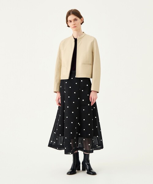 BALLSEY(ボールジィ)の「ラムレザー ジップアップブルゾン(ブルゾン・レディース・ブラック/ライトベージュ・38/36)」の3枚目の写真