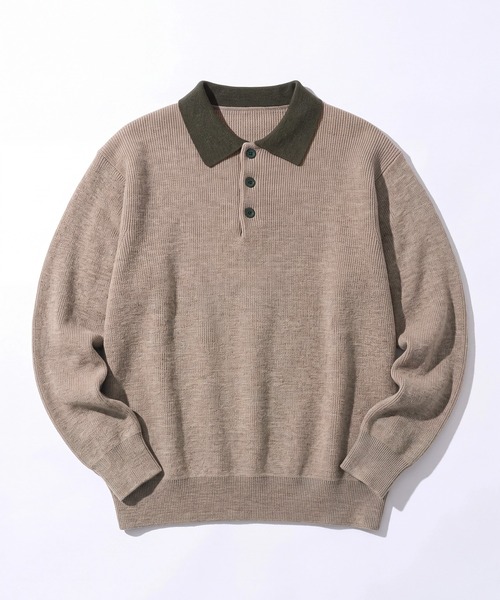 MILITARY(ミリタリー)の「【MAISON CLUB】Bi-Color Knit Polo Shirt / バイカラーニットポロシャツ SNF(ポロシャツ・メンズ・ネイビー/アイボリー・M/L)」の19枚目の写真