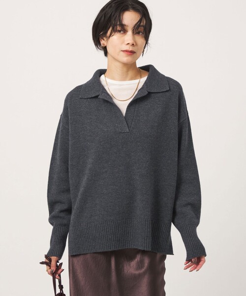 green label relaxing(グリーンレーベルリラクシング)の「【結論シリーズ】エリ・エリートニット(ニット/セーター・レディース・ダークブラウン/ブラック/ライム/ダークグレー/モカ/ナチュラル/ライトピンク・FREE)」の16枚目の写真