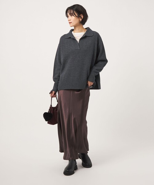 green label relaxing(グリーンレーベルリラクシング)の「【結論シリーズ】エリ・エリートニット(ニット/セーター・レディース・ダークブラウン/ブラック/ライム/ダークグレー/モカ/ナチュラル/ライトピンク・FREE)」の18枚目の写真