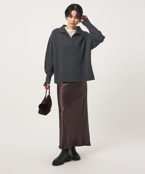green label relaxing(グリーンレーベルリラクシング)の「【結論シリーズ】エリ・エリートニット(ニット/セーター・レディース・ダークブラウン/ブラック/ライム/ダークグレー/モカ/ナチュラル/ライトピンク・FREE)」の19枚目の写真