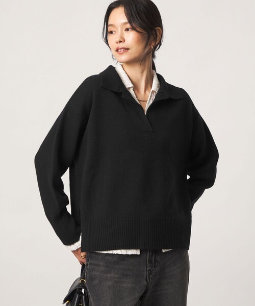 green label relaxing(グリーンレーベルリラクシング)の「【結論シリーズ】エリ・エリートニット(ニット/セーター・レディース・ダークブラウン/ブラック/ライム/ダークグレー/モカ/ナチュラル/ライトピンク・FREE)」の2枚目の写真