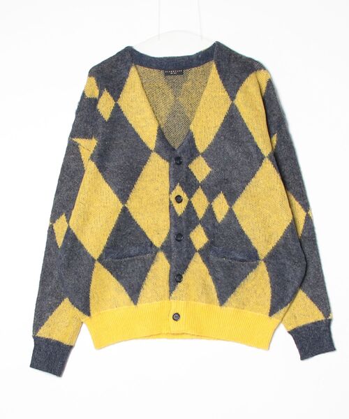 F-LAGSTUF-F（フラグスタフ）の「｡ｱDIAMONDS｡ｱ CARDIGAN（ニット/セーター・メンズ・グレー/Yellow・X-LARGE/LARGE/MEDIUM）」の2枚目の写真