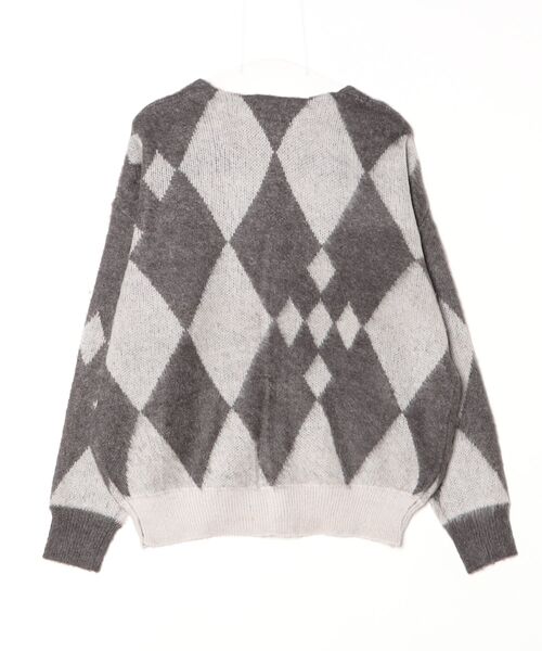 F-LAGSTUF-F（フラグスタフ）の「｡ｱDIAMONDS｡ｱ CARDIGAN（ニット/セーター・メンズ・グレー/Yellow・X-LARGE/LARGE/MEDIUM）」の3枚目の写真