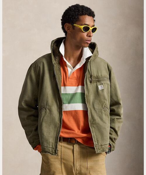 POLO RALPH LAUREN(ポロ ラルフ ローレン)の「キャンバス フーデッド ジャケット(ブルゾン・メンズ・グレー系・M/L)」の4枚目の写真