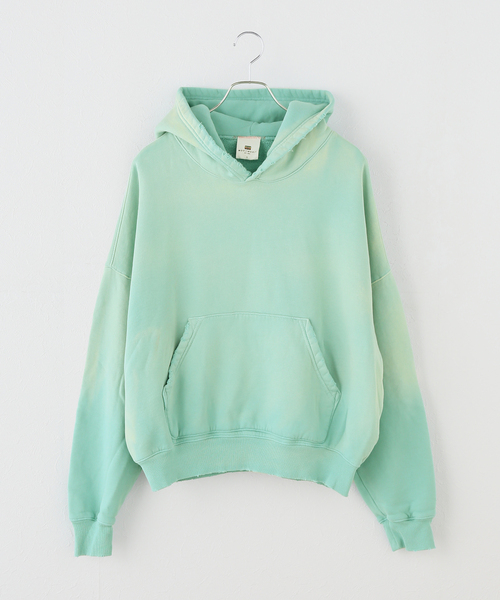 JOURNAL STANDARD(ジャーナルスタンダード)の「【MOOJI MOOJI / ム―ジ ム―ジ】OVERSIZED CROP HOODIE AGED(パーカー・レディース・チャコールグレー/マスタード/グリーン/ピンク・SMALL)」の2枚目の写真