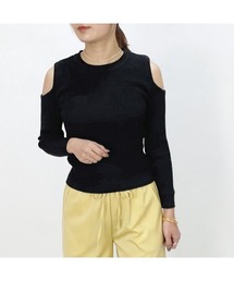 カットソー ニット 長袖 レディース tシャツ 肩見せ