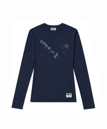 セミクロップ born to 長袖Tシャツ [ネイビー]