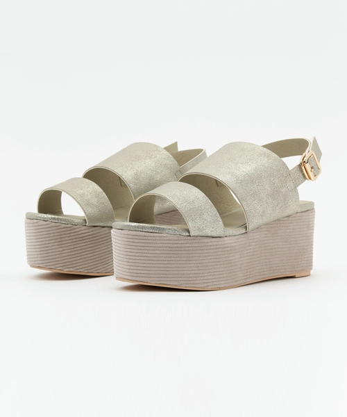 mystic（ミスティック）の「【Omekashi】厚底ストラップサンダル（サンダル・レディース・ベージュ/ブラック/シルバー・37/38/36）」の3枚目の写真