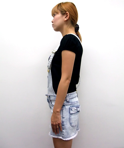 MILKFED.(ミルクフェド)の「BRIGHT JEAN SALOPETTE SKIRT(スカート・レディース・ブルー・X-SMALL/SMALL)」の3枚目の写真