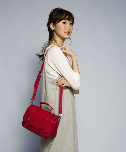 PLAIN CLOTHING（プレーンクロージング）の「フロントベルトハンドバッグ/ショルダーバッグ【PLAIN CLOTHING】（ショルダーバッグ・レディース・ベージュ/レッド/ブラック/グレー・FREE）」の18枚目の写真