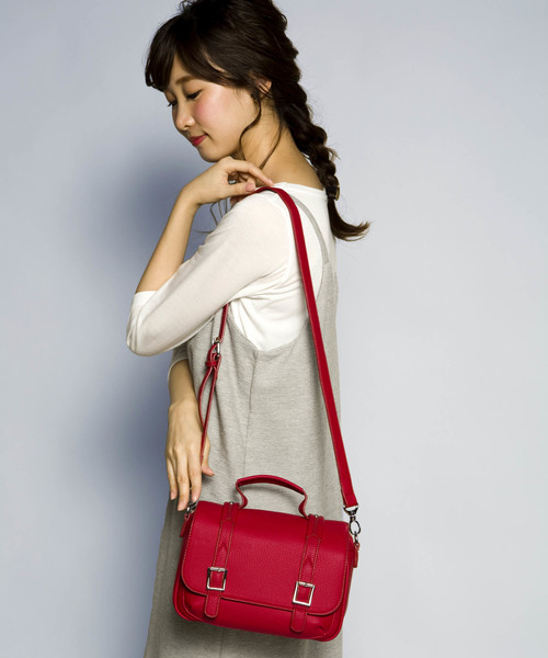 PLAIN CLOTHING（プレーンクロージング）の「フロントベルトハンドバッグ/ショルダーバッグ【PLAIN CLOTHING】（ショルダーバッグ・レディース・ベージュ/レッド/ブラック/グレー・FREE）」の19枚目の写真