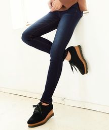 KOBE LETTUCE | 真冬も暖か冬デニムに大注目！[XS～LL]スッキリ裏起毛ストレッチ美脚スキニーデニムパンツ/レディース/伸縮[M1140]神戸レタス(デニムパンツ)