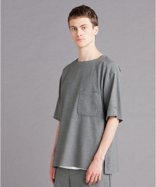 RAGEBLUE（レイジブルー）の「【HY-TEK】ウールモヘアプルオーバーTシャツ/746528（シャツ/ブラウス・メンズ・グレー/ネイビー・LARGE/SMALL/MEDIUM）」の2枚目の写真