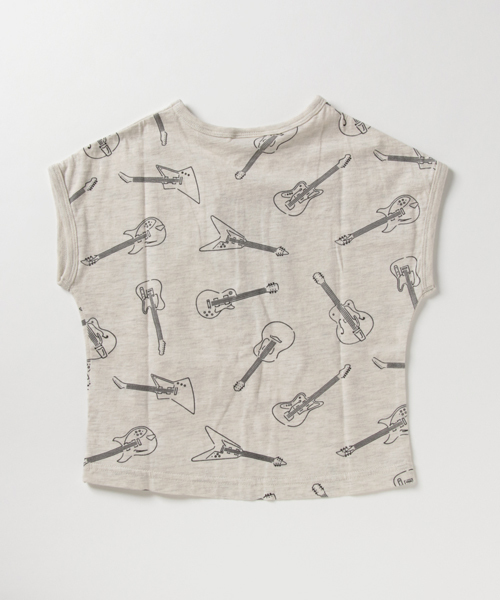 GROOVY COLORS（グルービーカラーズ）の「ギタープリント総柄Tシャツ（Tシャツ/カットソー・キッズ・チャコールグレー/アイボリー・110/130/100/120/90/140）」の5枚目の写真