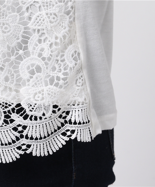 Pierrot（ピエロ）の「七分袖 ワイドスリーブ レースブラウス（シャツ/ブラウス・レディース・ホワイト/ブラック・M）」の8枚目の写真