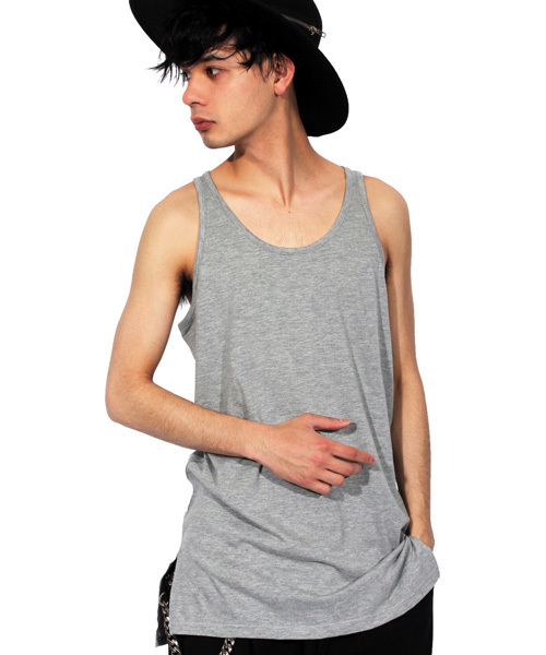 ８(eight)（エイト）の「ロング丈 タンクトップ ボーダー （タンクトップ・メンズ・ブラック/ホワイト×ブラック/ホワイト/グレー/ホワイト×レッド・MEDIUM/LARGE）」の5枚目の写真