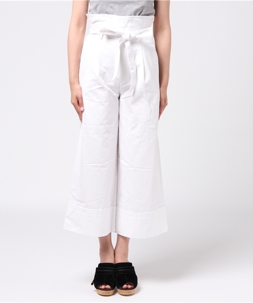 archives（アルシーヴ）の「ハイウエストワイドパンツ（チノパンツ・レディース・キャメル/オフホワイト/カーキ・MEDIUM）」の4枚目の写真