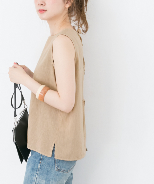 URBAN RESEARCH（アーバンリサーチ）の「フィラフィーバックリボンブラウス（シャツ/ブラウス・レディース・ベージュ/ピンク系その他/オフホワイト・FREE）」の7枚目の写真