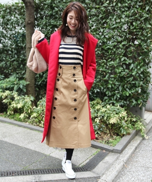 Andemiu(アンデミュウ)の「ボタンストレートトレンチスカート778543(スカート・レディース・ネイビー/グリーン/キャメル・MEDIUM/SMALL)」の12枚目の写真