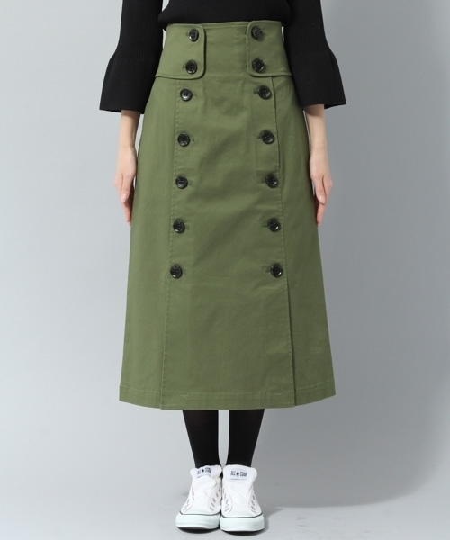Andemiu(アンデミュウ)の「ボタンストレートトレンチスカート778543(スカート・レディース・ネイビー/グリーン/キャメル・MEDIUM/SMALL)」の7枚目の写真