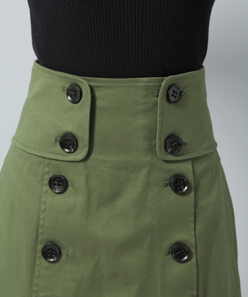 Andemiu(アンデミュウ)の「ボタンストレートトレンチスカート778543(スカート・レディース・ネイビー/グリーン/キャメル・MEDIUM/SMALL)」の6枚目の写真