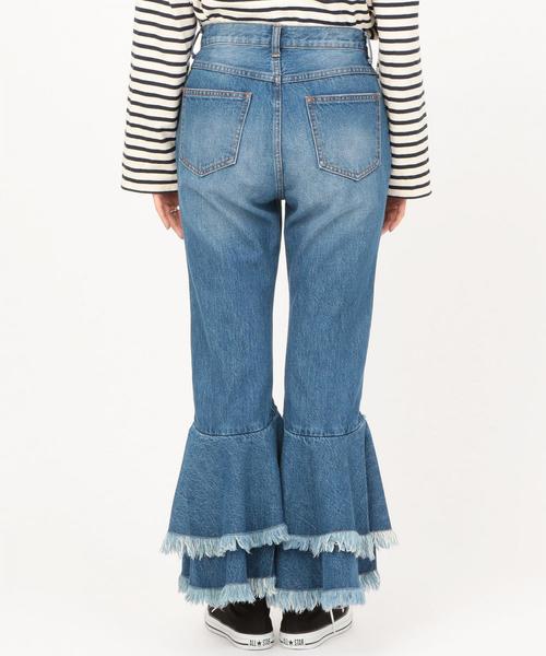 Another Edition（アナザーエディション）の「デニムフリルパンツ（デニムパンツ・レディース・ライトブルー/コバルトブルー・SMALL/MEDIUM）」の9枚目の写真