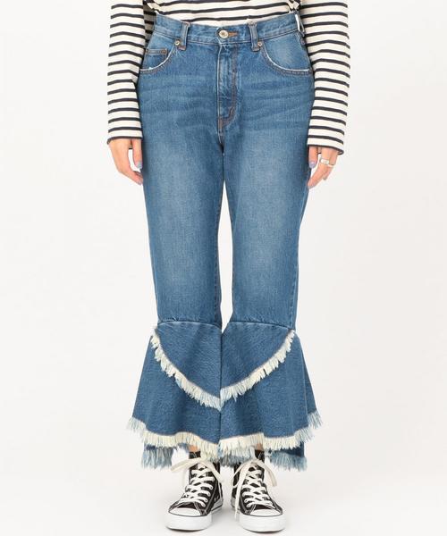 Another Edition（アナザーエディション）の「デニムフリルパンツ（デニムパンツ・レディース・ライトブルー/コバルトブルー・SMALL/MEDIUM）」の11枚目の写真