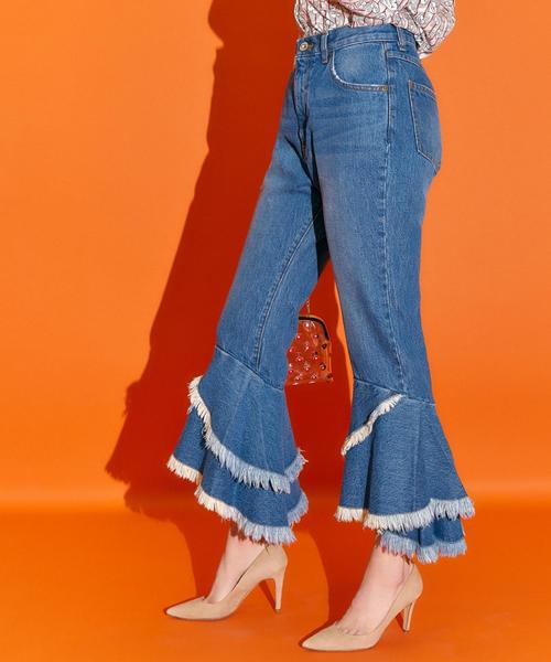 Another Edition（アナザーエディション）の「デニムフリルパンツ（デニムパンツ・レディース・ライトブルー/コバルトブルー・SMALL/MEDIUM）」の19枚目の写真