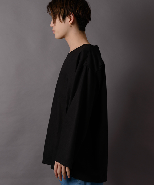 MANGROVE（マングローブ）の「【MANGROVE】カラー綿麻BIGシルエットプルオーバー（Tシャツ/カットソー・メンズ・ブラック/ベージュ/ネイビー/グレー/オフホワイト/カーキ/グリーン/マスタード/ワインレッド・SMALL/MEDIUM/LARGE）」の12枚目の写真