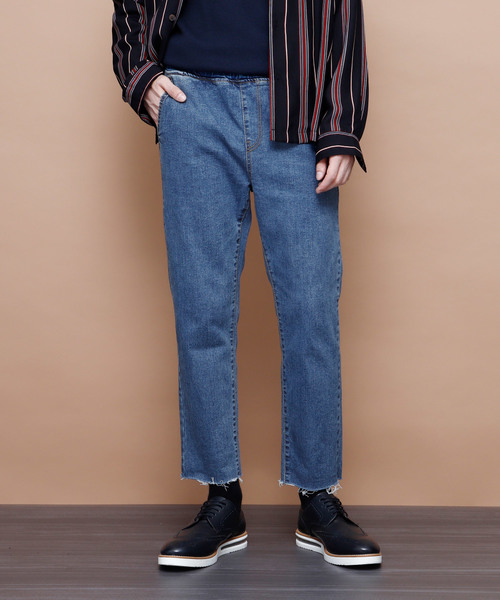 EMMA CLOTHES（エマクローズ）の「ヴィンテージストレッチテーパードリラックスデニム（デニムパンツ・メンズ・サックスブルー/ライトブルー/ブルー・L/M）」の3枚目の写真